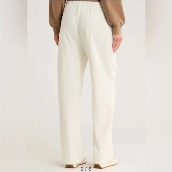 NWT | rag & bone Women's Terry Wide Leg Sweatpant | Size Small | Color Chalk - Picture 2 of 5